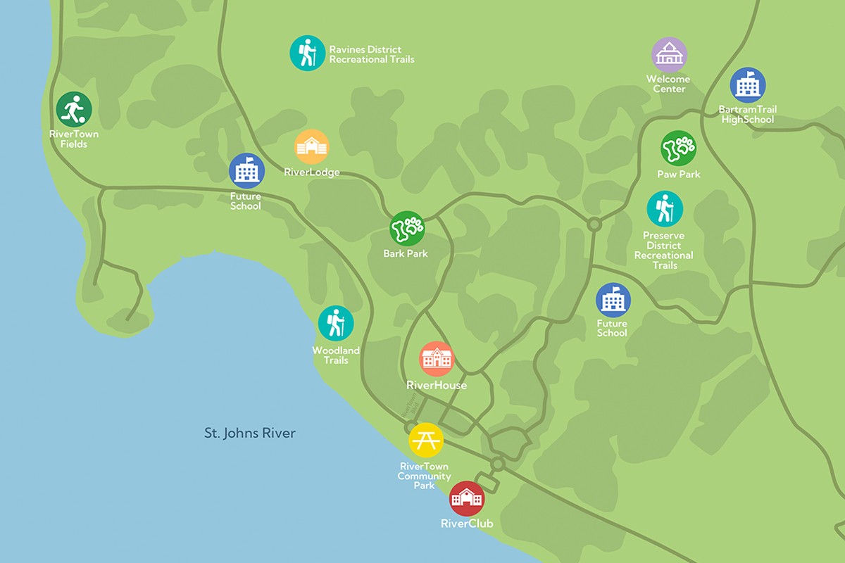 Rivertown Amenities map